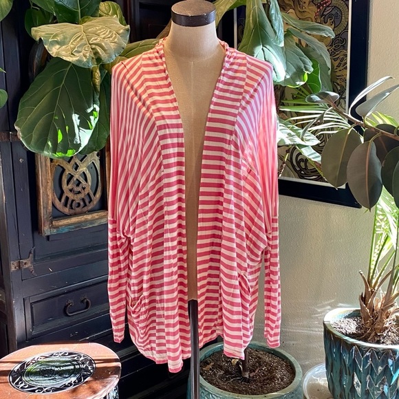 Pete & Greta by Johnny Was soft open front oversized dolman t-shirt cardigan - Picture 1 of 13